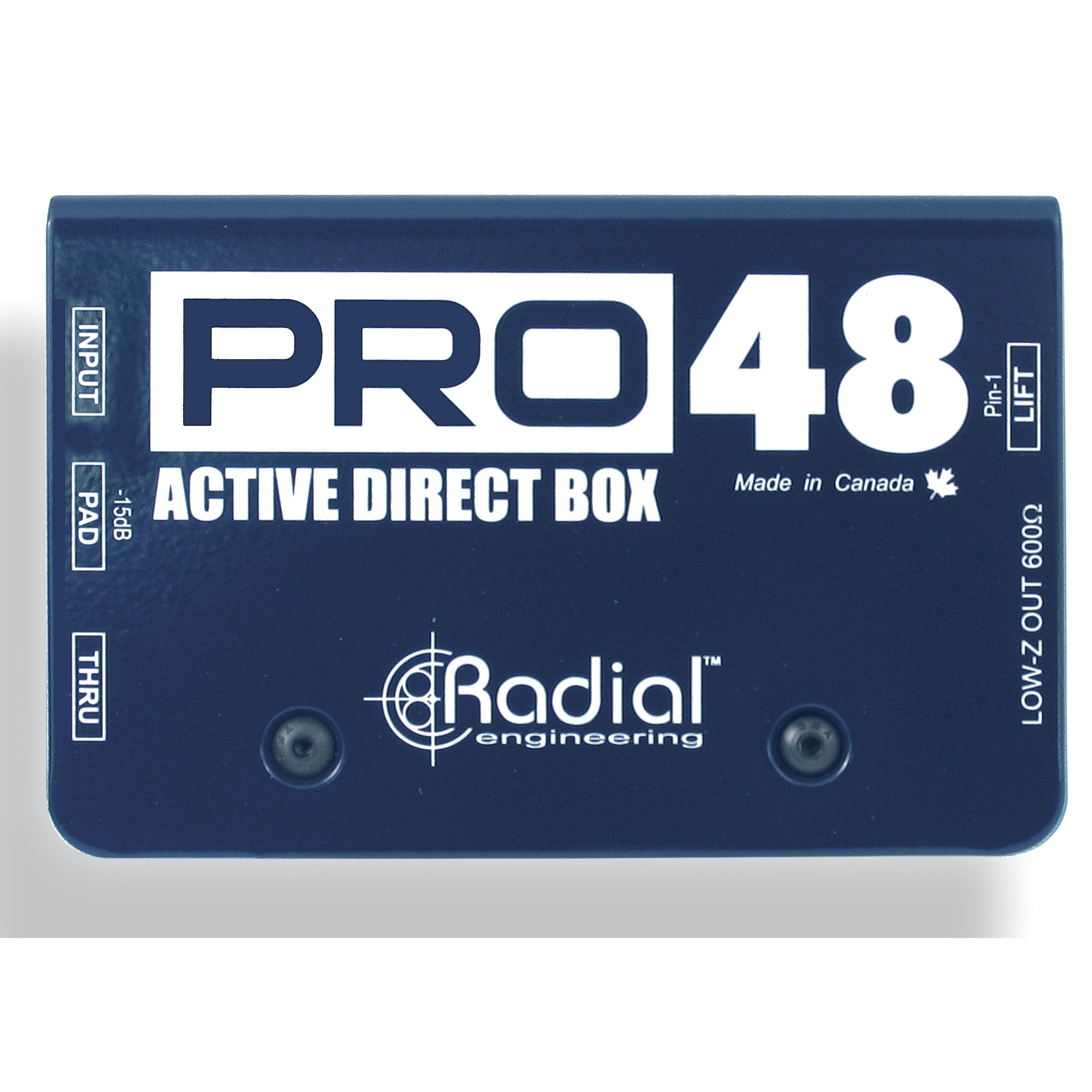 Radial Audio-Wandler, (Pro 48 aktive DI-Box, Studio Hardware, DI-Boxen), Pro 48 - DI Box