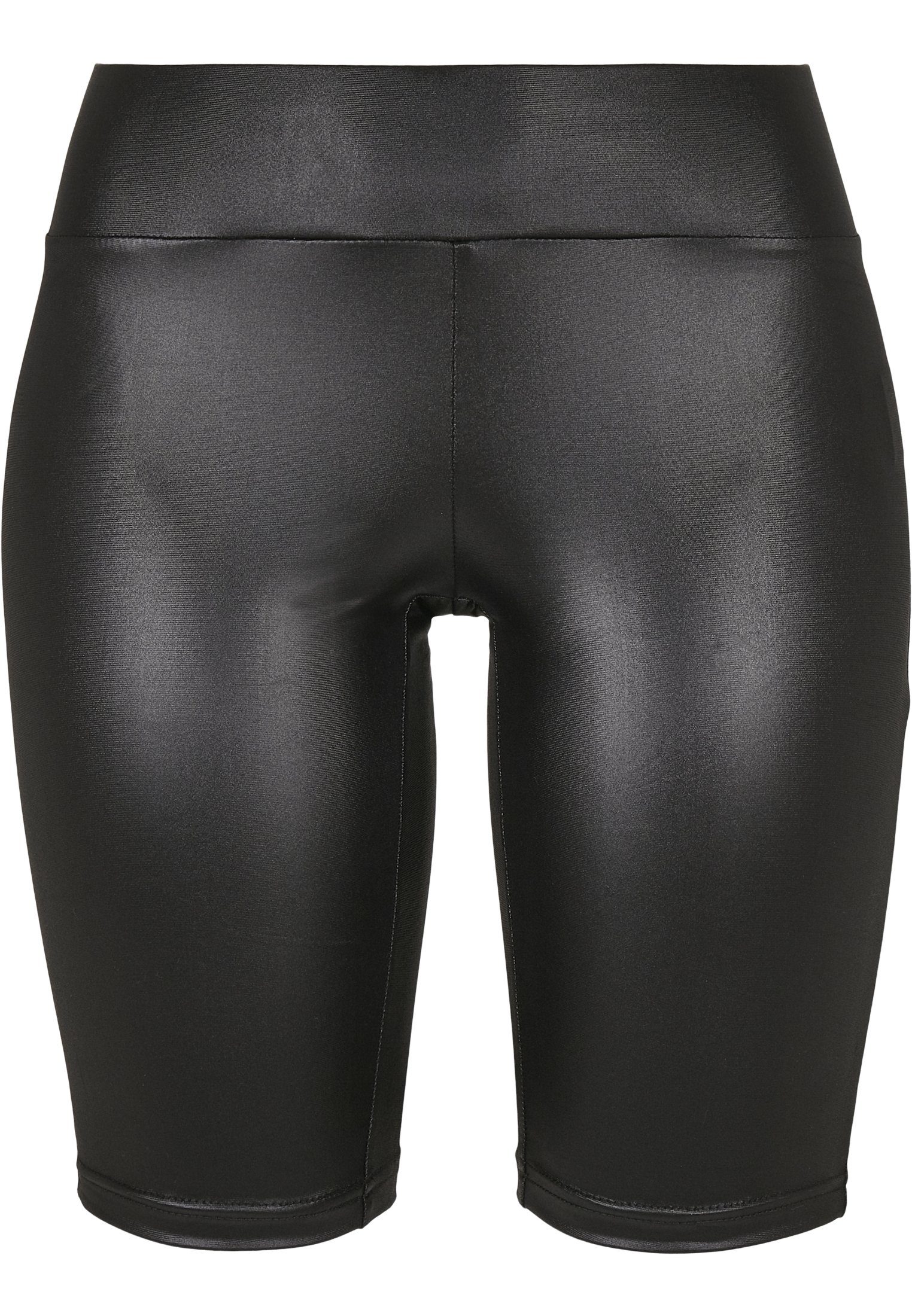URBAN CLASSICS Imitation Stoffhose Shorts Cycle black Ladies (1-tlg) Leather