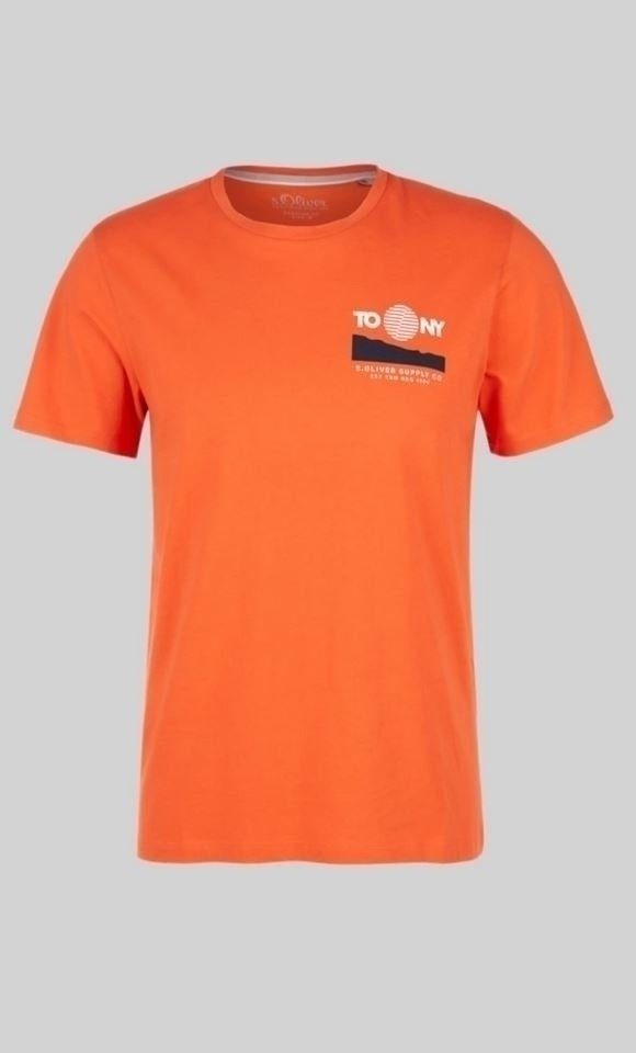 s.Oliver Kurzarmshirt T-Shirt kurzarm pop orange