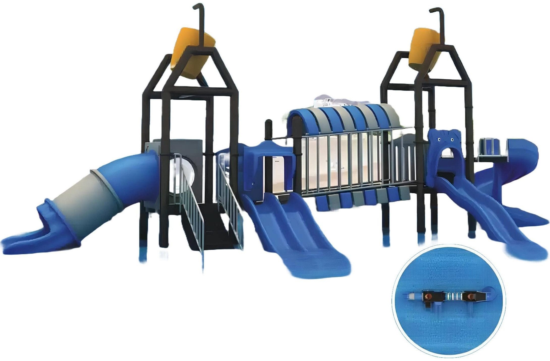 Xlmoebel Spielturm Bunter Plastik-Spielturm mit Wasserrutsche für Kinder, Hergestellt in Europa