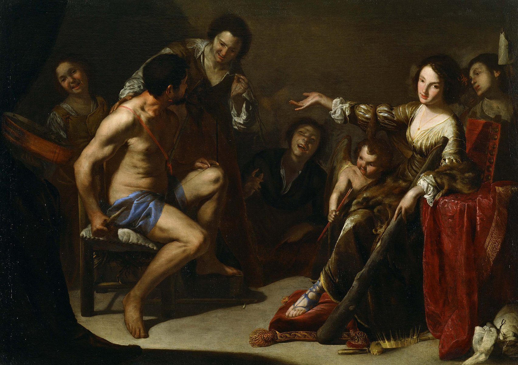Kunstdruck Hercules and Omphale Bernardo Cavallino Götter griech. Mythologie B A3, (1 St)