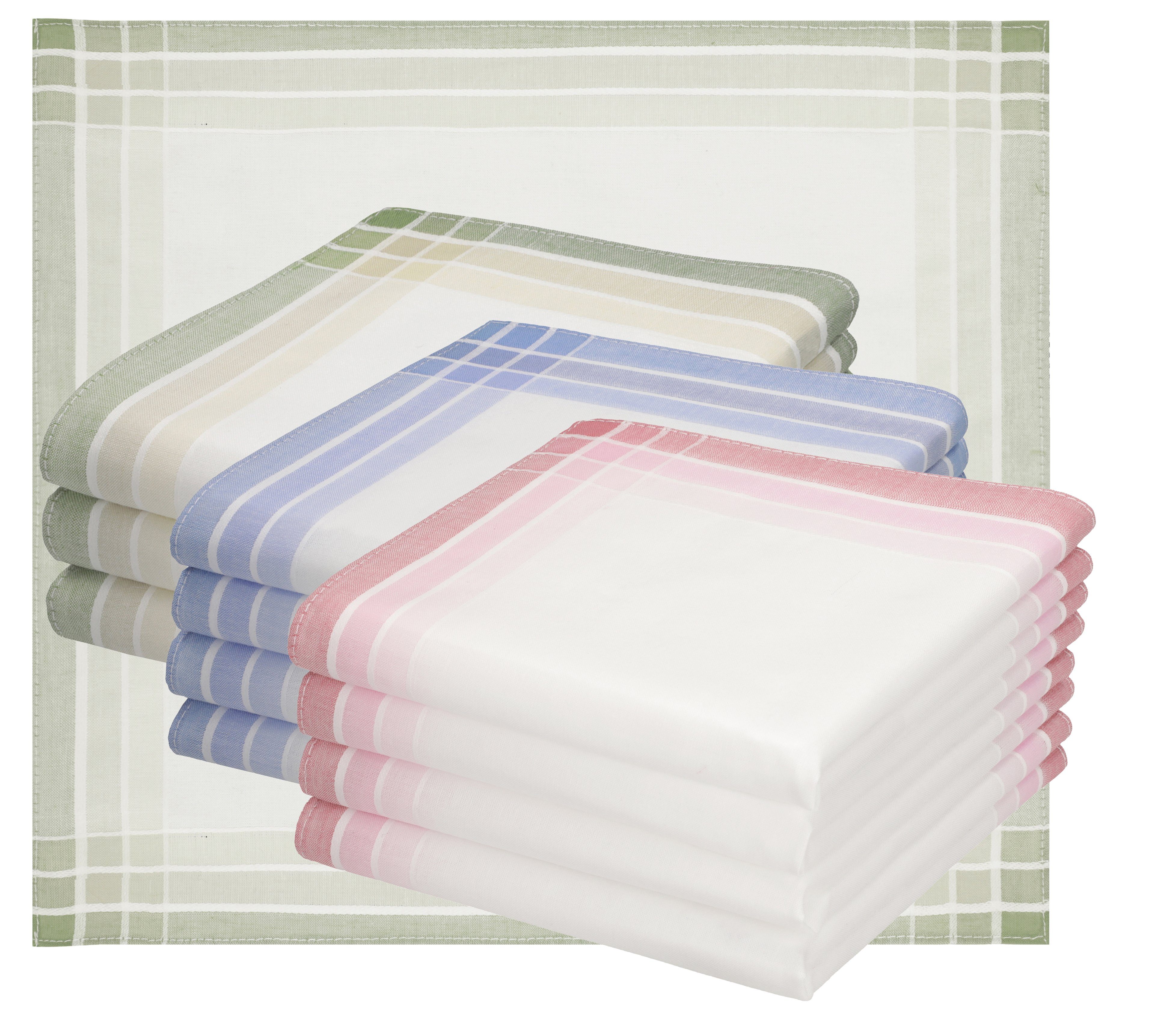 Betz Taschentuch Betz 12 Stück Damen Stoff Taschentücher Set Selma Größe ca. 28x28 cm, (Set, 12 Taschentücher), 100% Baumwolle