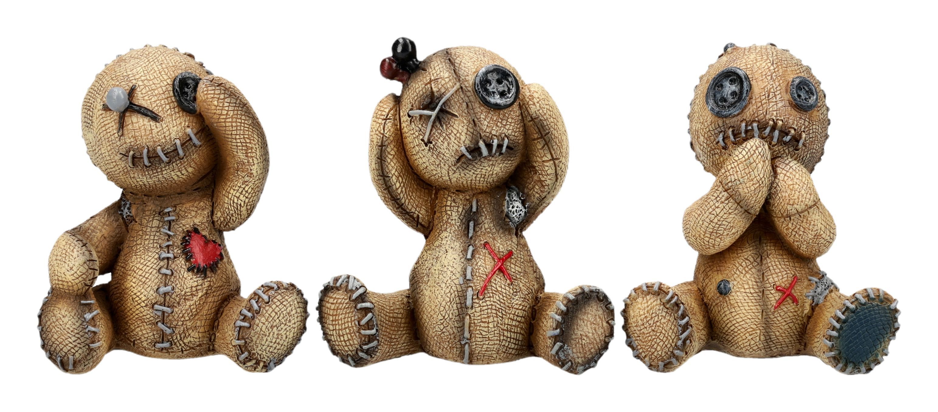 Figuren Shop GmbH Dekofigur Voodoo Figuren Set – Nichts Böses Trio Statue Gothic Dekofiguren 8 cm