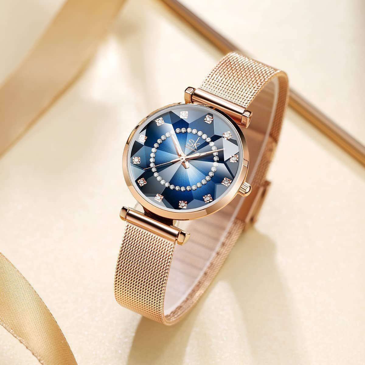 Quarzuhr Damen-Armbanduhr, Damenarmbanduhr,rosegold Haiaveng Kreative Elegant Simplicity