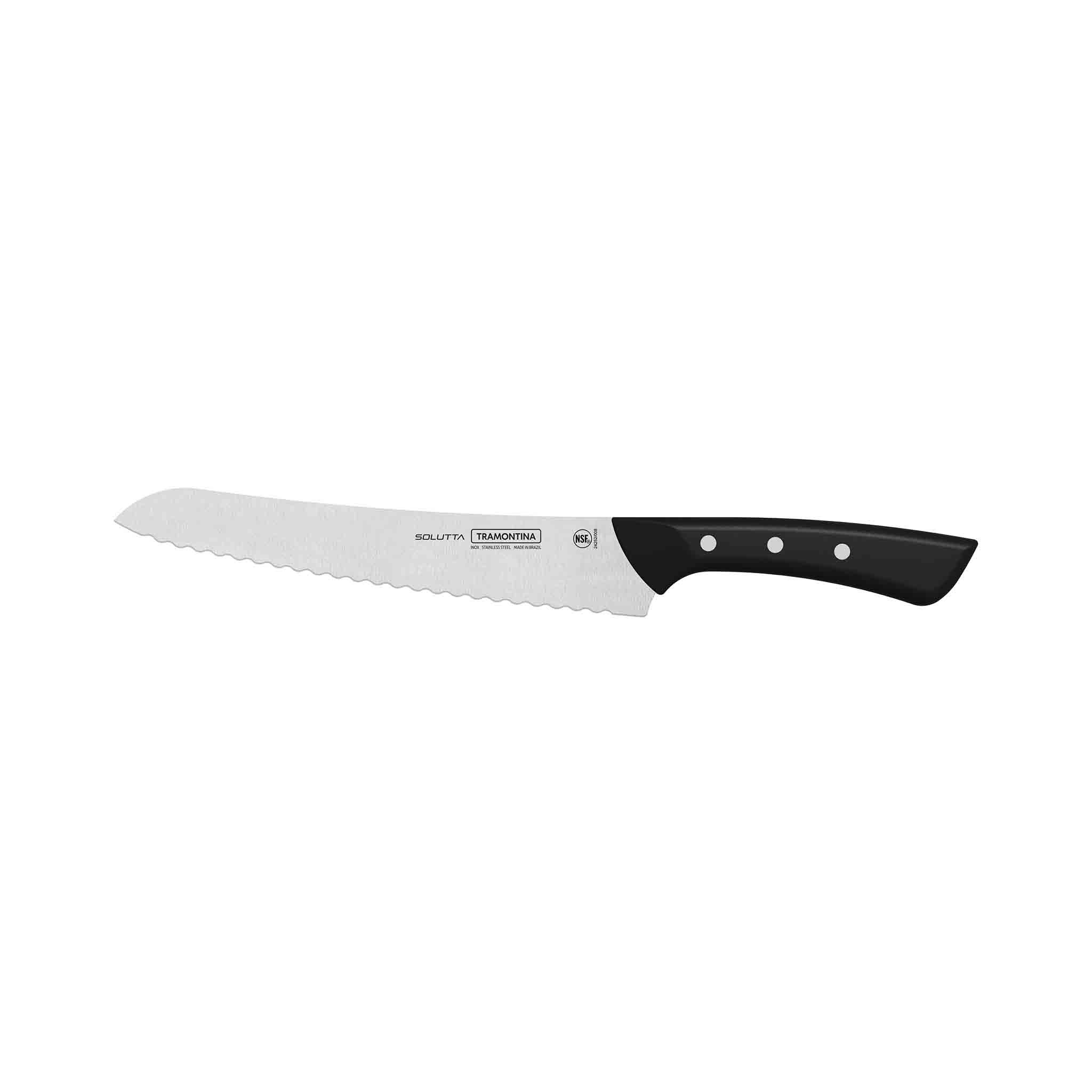 Tramontina Brotmesser SOLUTTA - Wellenschliff, rostfrei, Edelstahl, Klinge 20 cm, ergonomisch, spülmaschinenfest, rostfrei