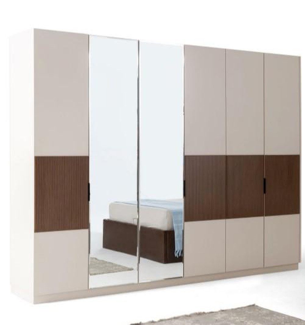 Kleiderschrank Beiger Holzschrank für das Schlafzimmer – stilvoller Kleiderschrank