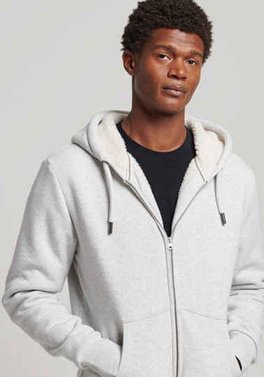 Superdry Kapuzensweatjacke SD-BORG LINED ZIP HOOD