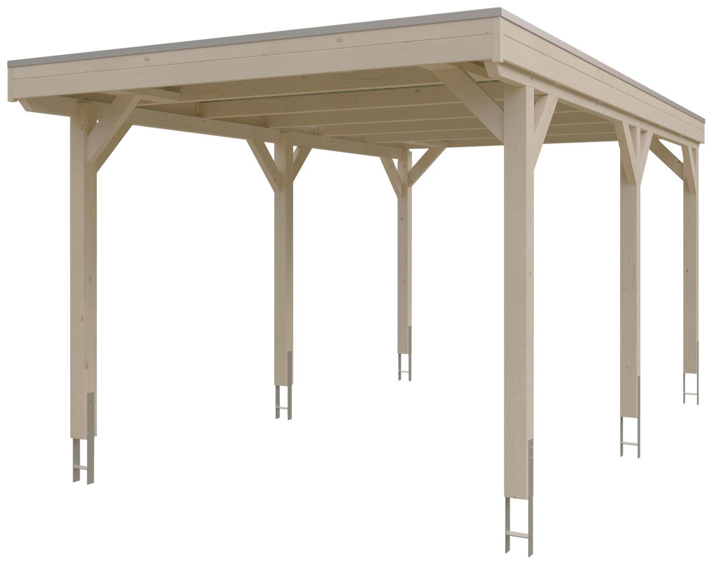 Skanholz Einzelcarport Aluminiumdach 289 cm 321x554 cm, BxT: mit Grunewald, Einfahrtshöhe