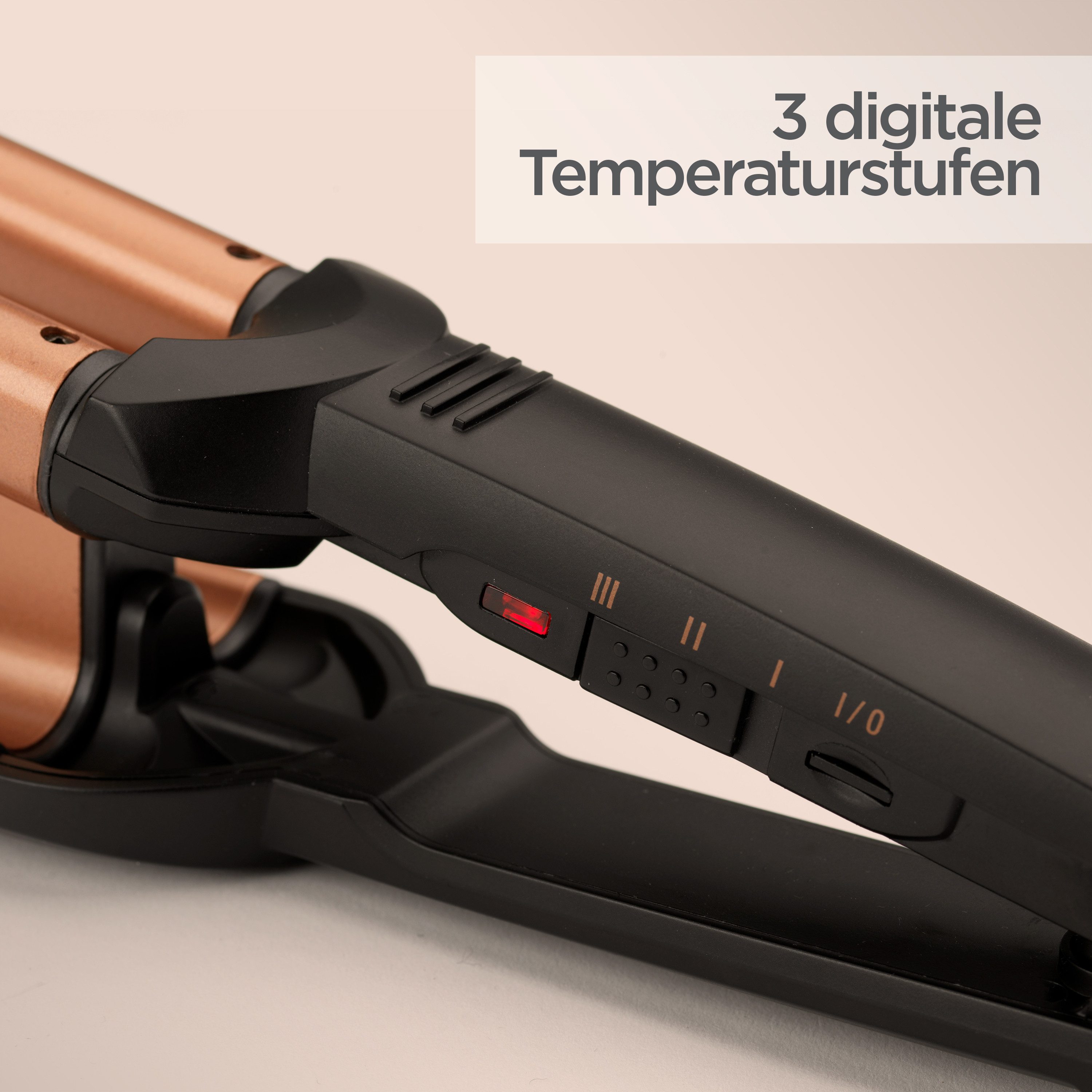 BaByliss Welleneisen Deep Waves Welleneisen für große Wellen / Beach Waves, W2447E Turmalin-Beschichtung, Turmalin-Keramik, Lockenstab, 3 Temperaturen bis 200°C, Wellenstyler schwarz