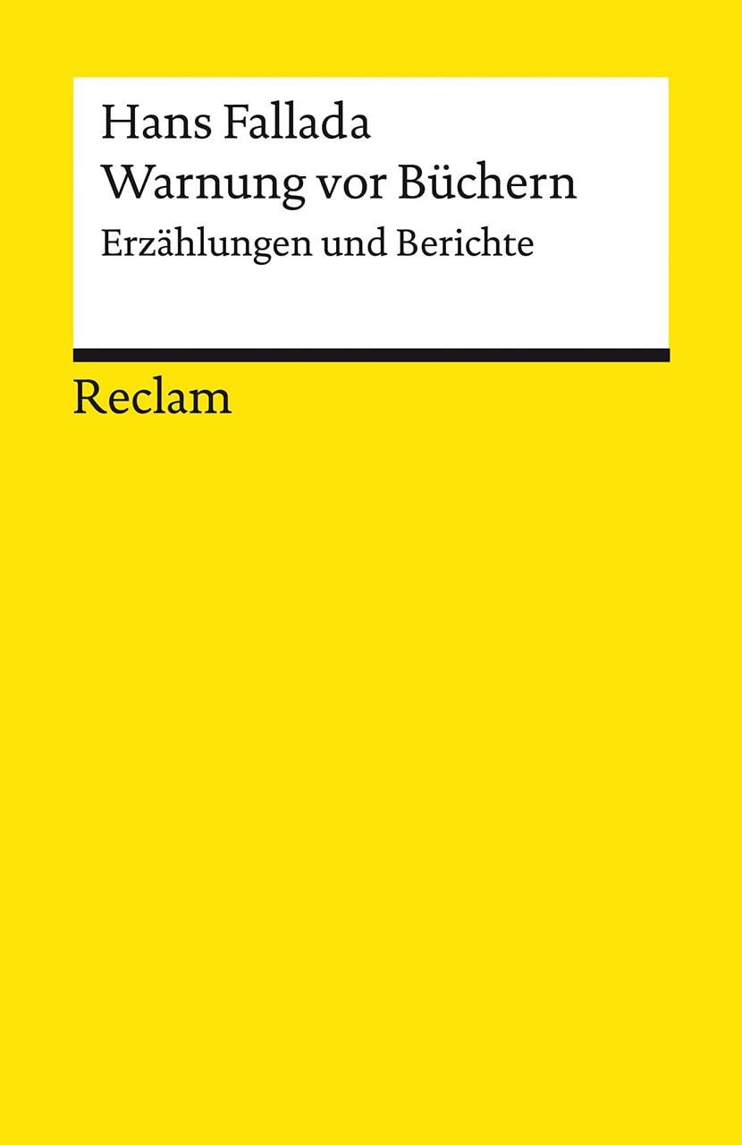 Belletristik Warnung vor Büchern. Erzählungen und Berichte Fallada, Hans – Deutsch- Hans Fallada