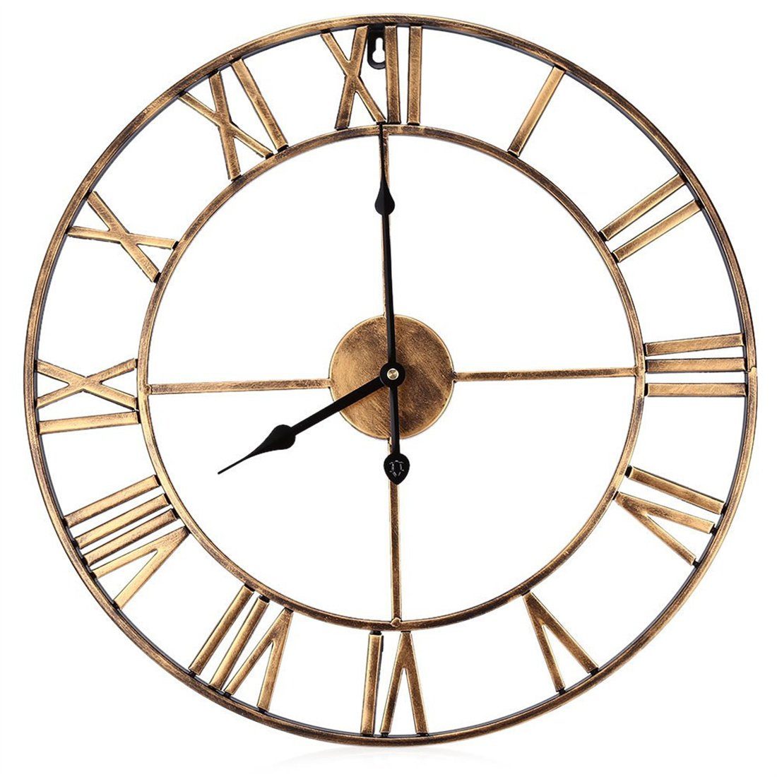 DÖRÖY Wanduhr Uhr, Römische kreative stille aus Eisen, Wanduhr Vintage-Wanduhr Gold 40cm