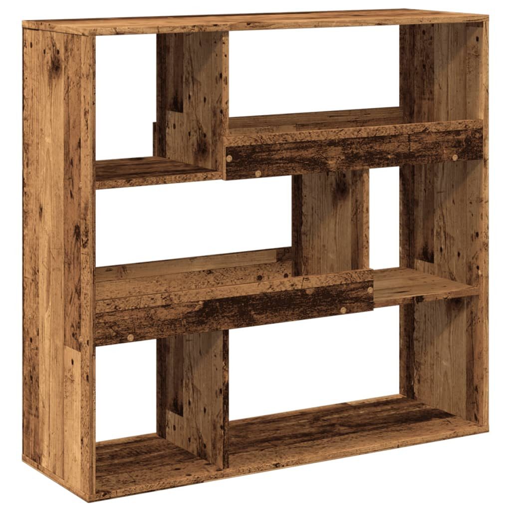 vidaXL Bücherregal Raumteiler Altholz-Optik 100x33x94,5 cm Holzwerkstoff, 1-tlg.