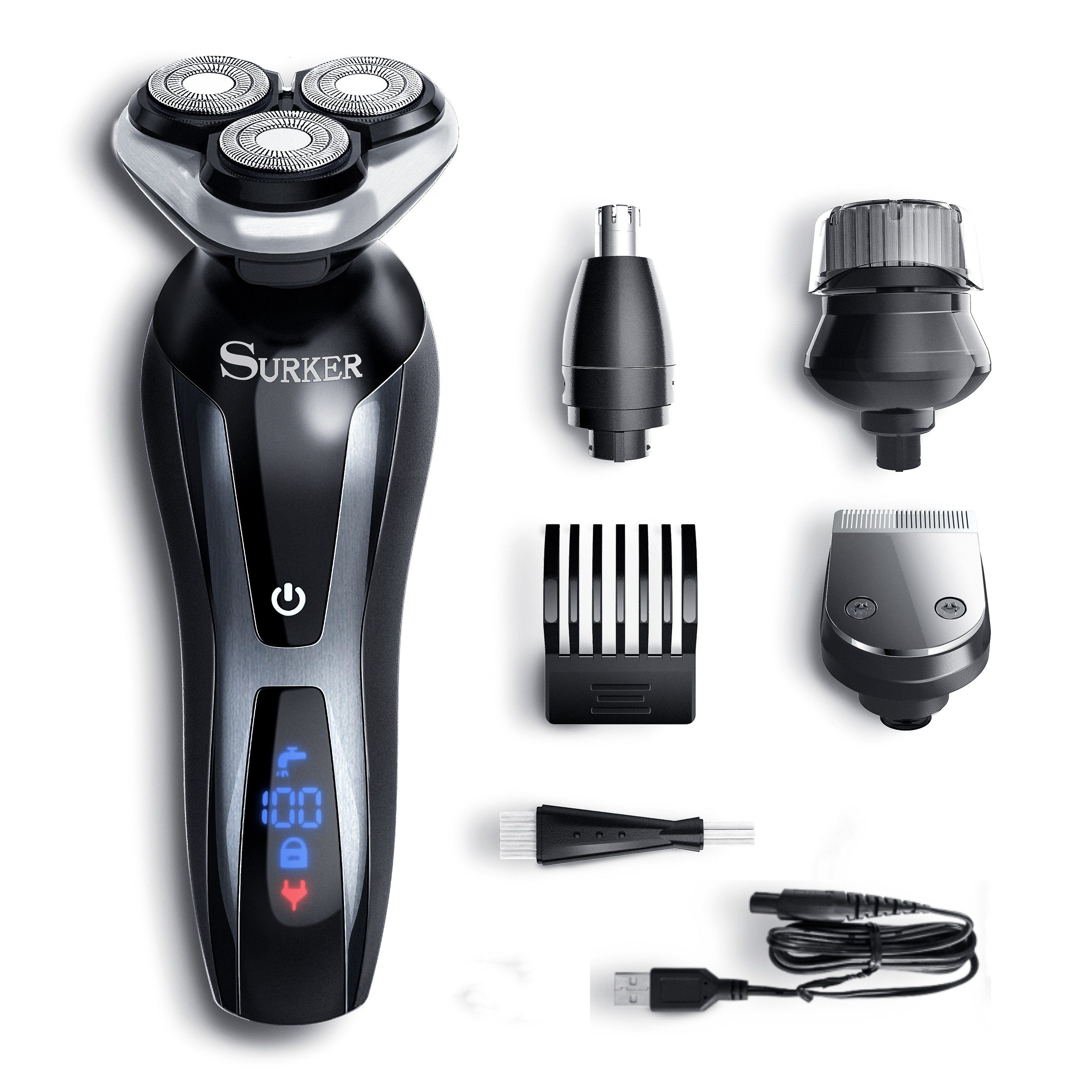 Scttomon Elektrorasierer RSCX9588, Bartschneider, 4in1 Rasierer Akuu/Netz