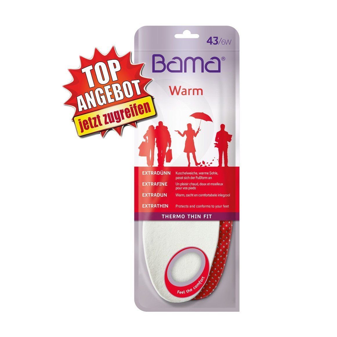 Einlegesohlen Bama Thermo Thin Fit dünne Wintersohle Einlegesohle Winter 36