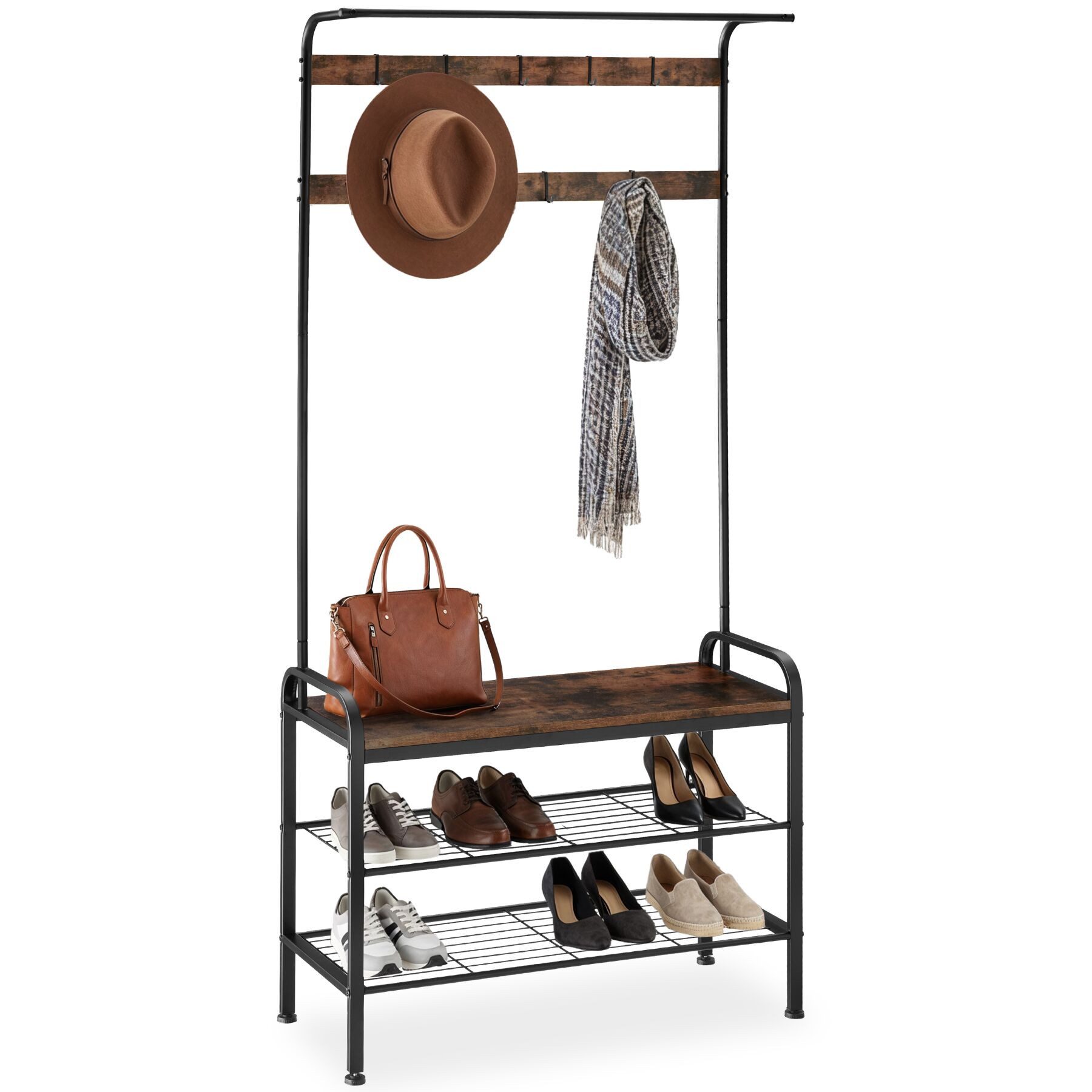 tectake Garderobe Wichita, inklusive Kippschutz, 73,5 x 36 x 184 cm günstig online kaufen