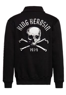 KingKerosin Sweatjacke 1979 mit Stehkragen und Knopf-Lasche