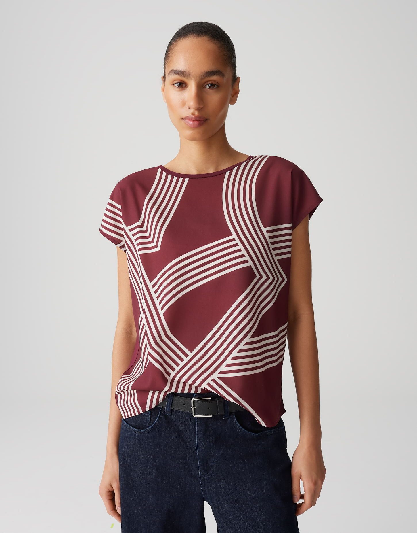 OPUS Print-Shirt SABETHI PRINT Ecovero Viscose, grafisches Muster, überschn günstig online kaufen