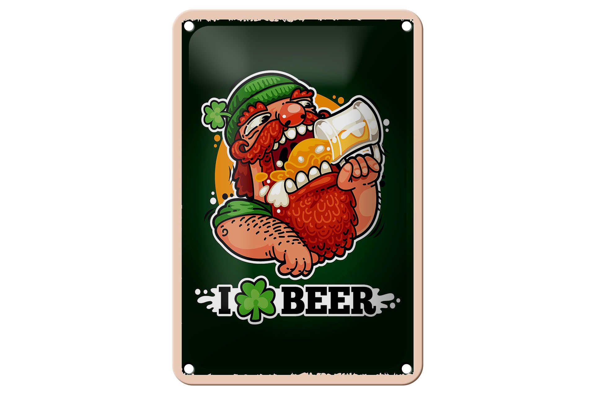 Metallschild Spruch Alkohol i love Beer Bier 12x18cm Schild
