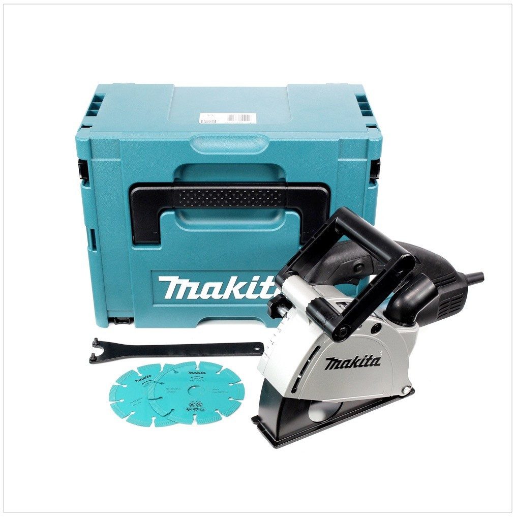 Makita Mauernutfräse SG 1251 J Mauernutfräse mit 1.400 Watt im Makpac + 2 Diamantscheiben