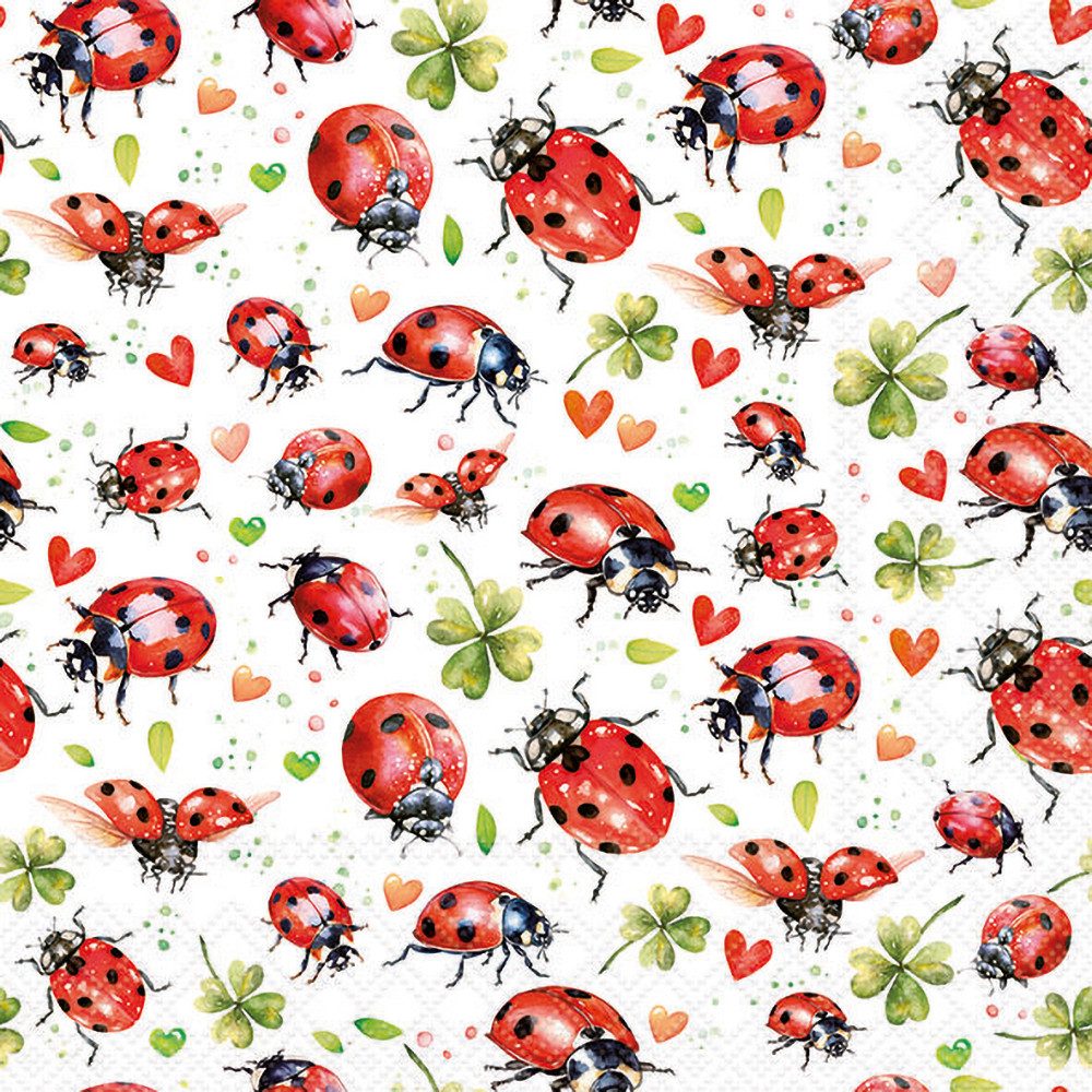 Ambiente® Papierserviette Serviette Ladybug Flight, (20 St), 20 Stück