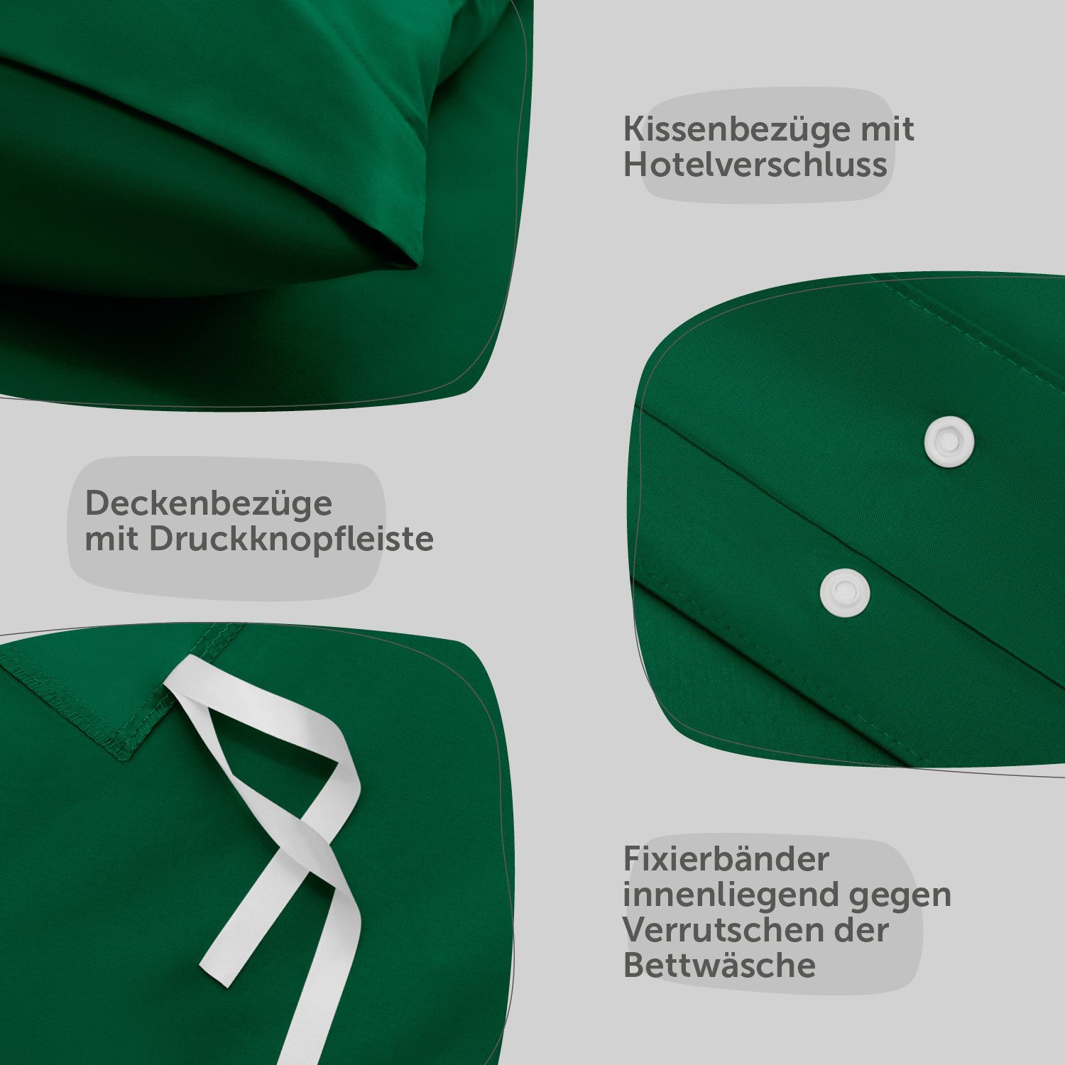 Blumtal Bettwäsche Oeko-TEX zertifizierte Mikrofaser Bettwäsche pflegeleicht & faltenfrei, Mikrofaser, Bettbezüge aus Atmungsaktivem Mikrofaser – Bild 4 von 5