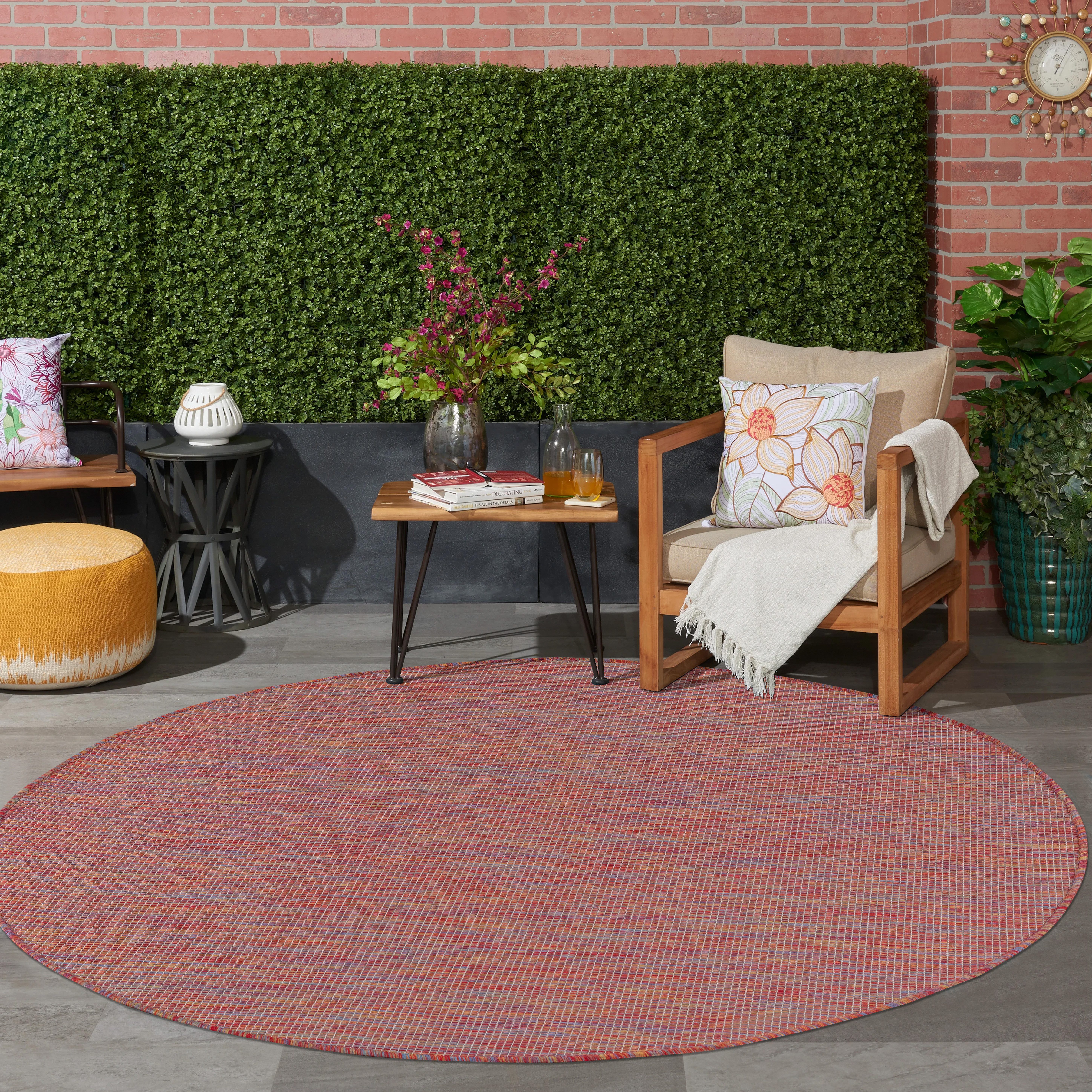 Jimri Outdoorteppich Key West, Rund, Outdoor Teppich Balkonteppich Terassenteppich