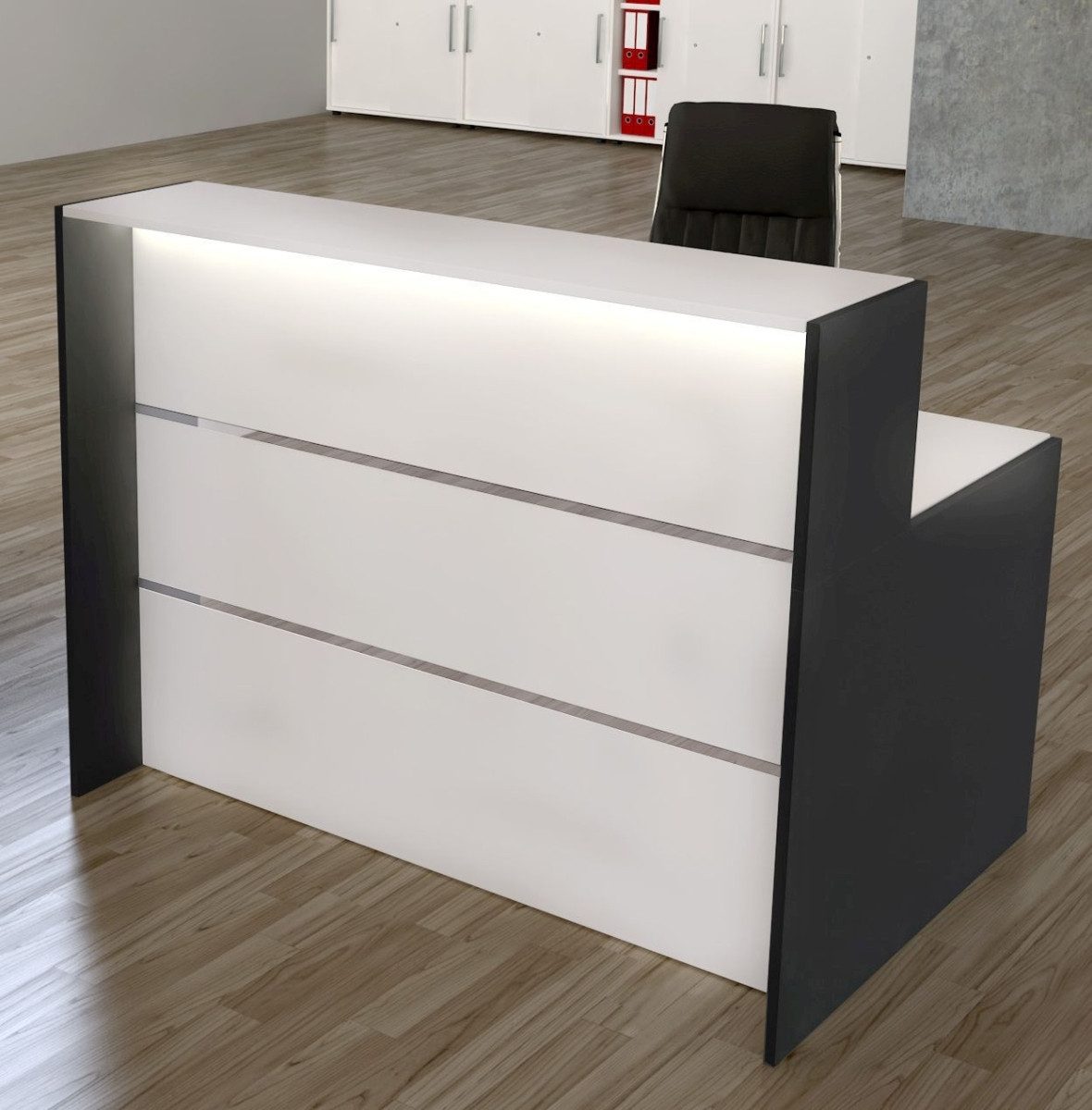 KERKMANN Empfangstheke Linear-Theke Bari BxHxT 140x112x80cm weiß/anthrazit