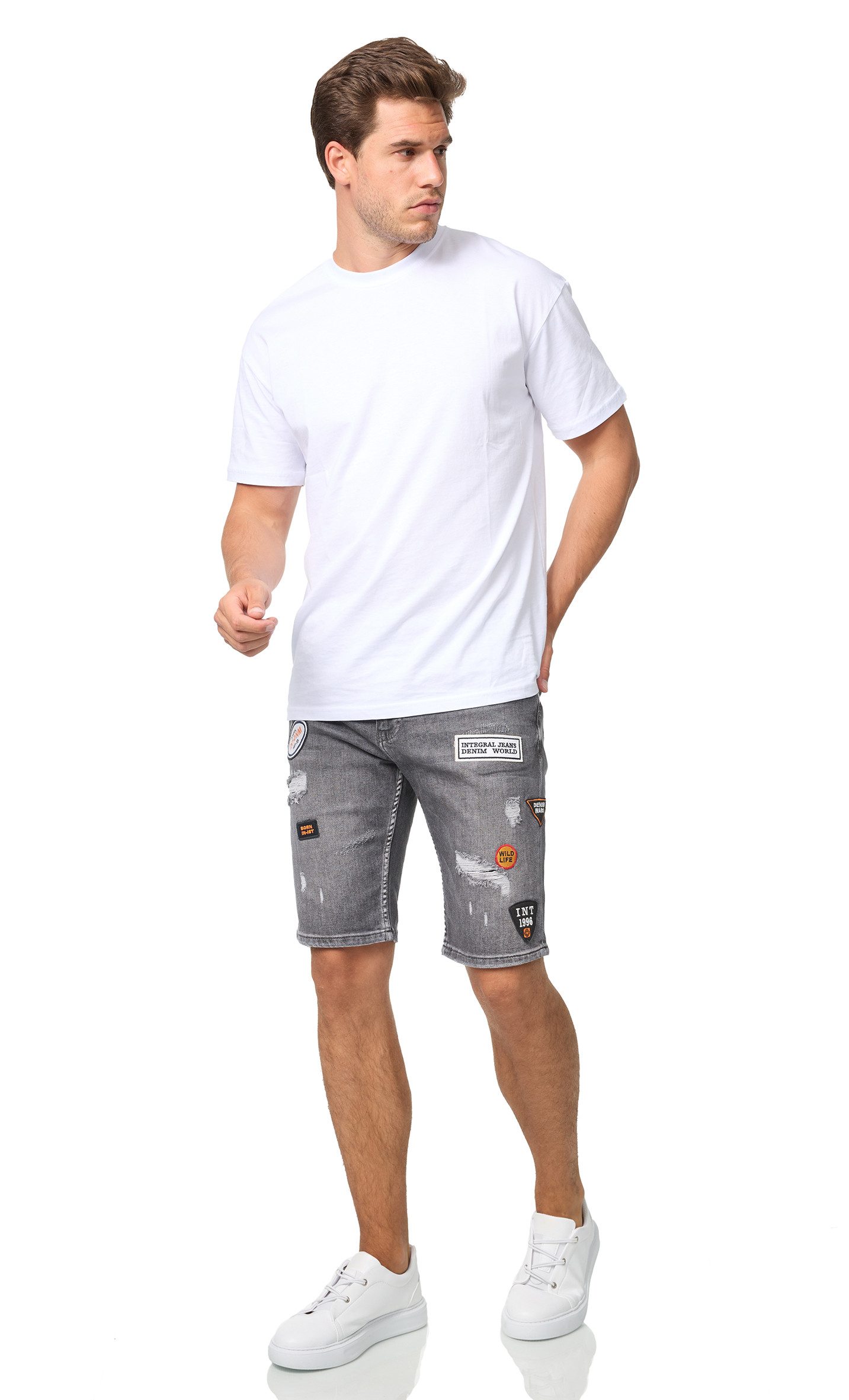 Denim House Jeansshorts Patchwork Short Jeans günstig online kaufen