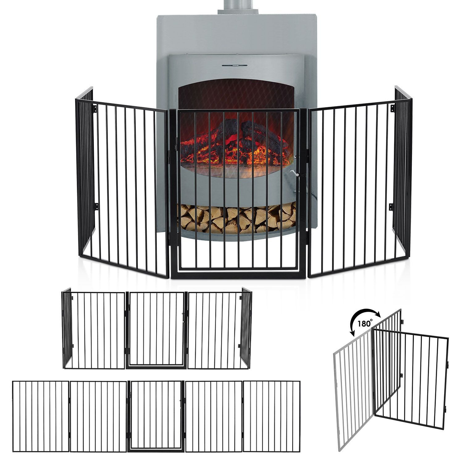 Juskys Kamingitter Ofenschutzgitter (5-tlg), 300 cm lang, 76 cm hoch, faltb günstig online kaufen