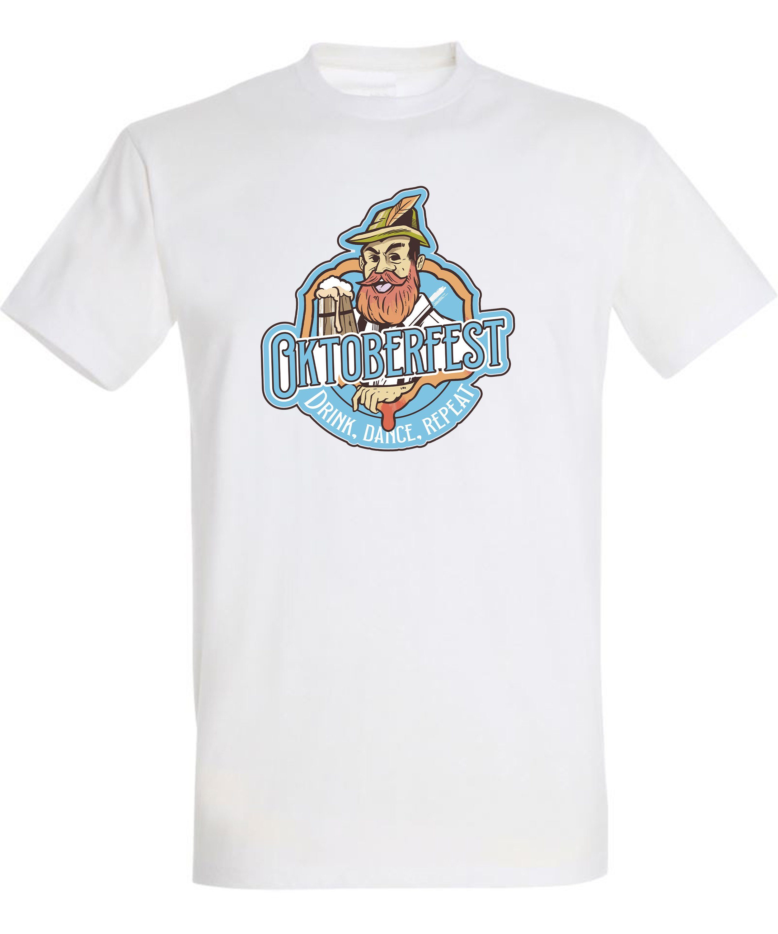 MyDesign24 T-Shirt Herren Fun Shirt Regular i318 mit Aufdruck T-Shirt Baumwollshirt Fit, weiss Oktoberfest - Print Trinkshirt