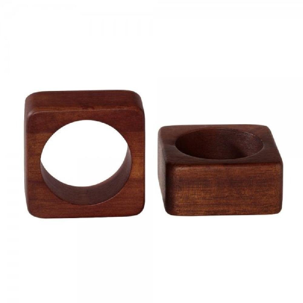 ASA SELECTION Serviettenring Asa Serviettenringe Set Wood Quadratisch Braun (2-teilig)