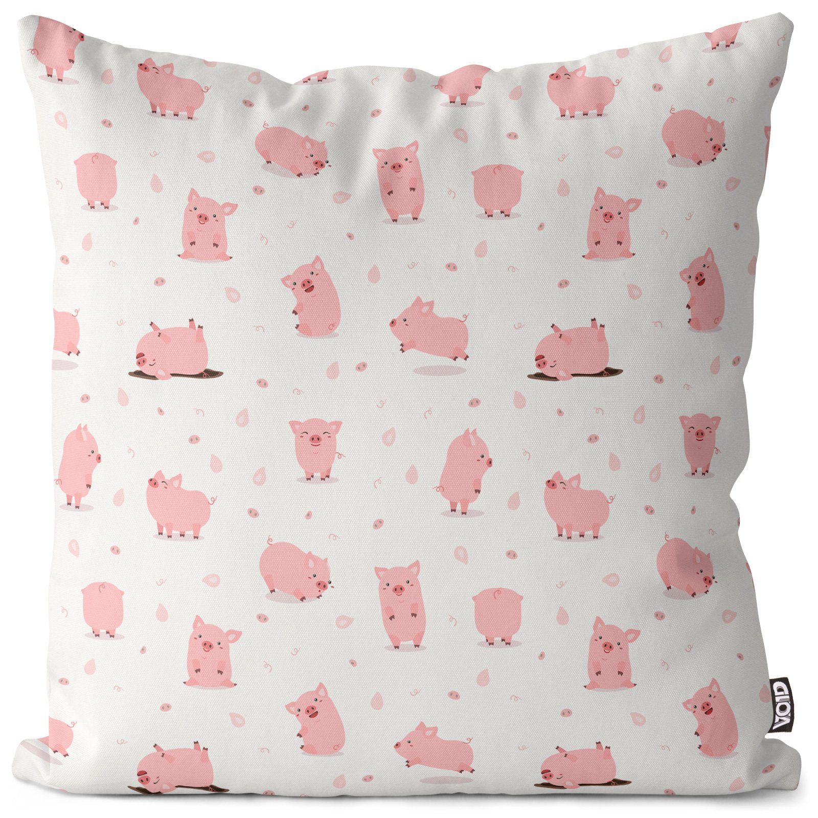 Kissenbezug, VOID (1 Stück), Sofa-Kissen Schweinchen Schweine Kinderzimmer Bauernhof Bauern Muster Kissenbezug Comic