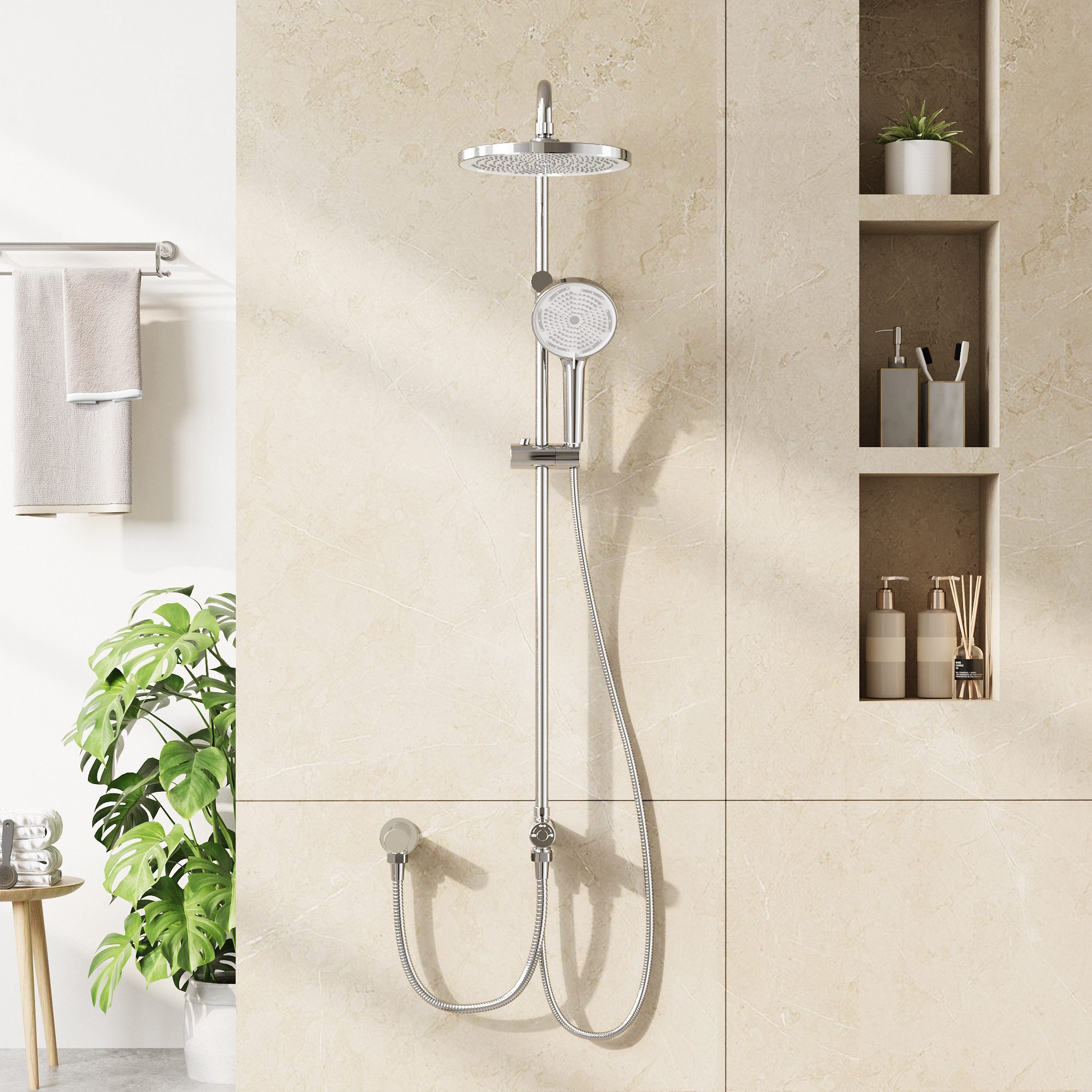 GarveeMore Brausegarnitur Duschsystem Regendusche, Duschset inkl, günstig online kaufen