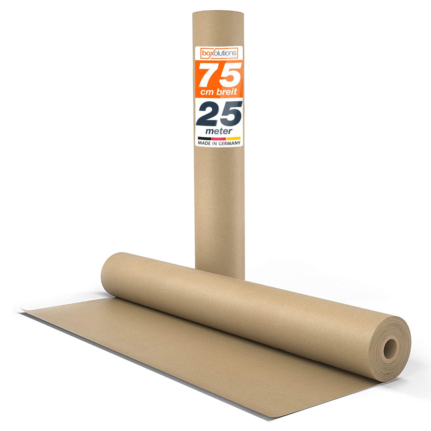 Boxolutions Packpapier Natürliches braunes Geschenkpapier 0,30 x 25m, 0,50 x 25m, 0,75m x 25m