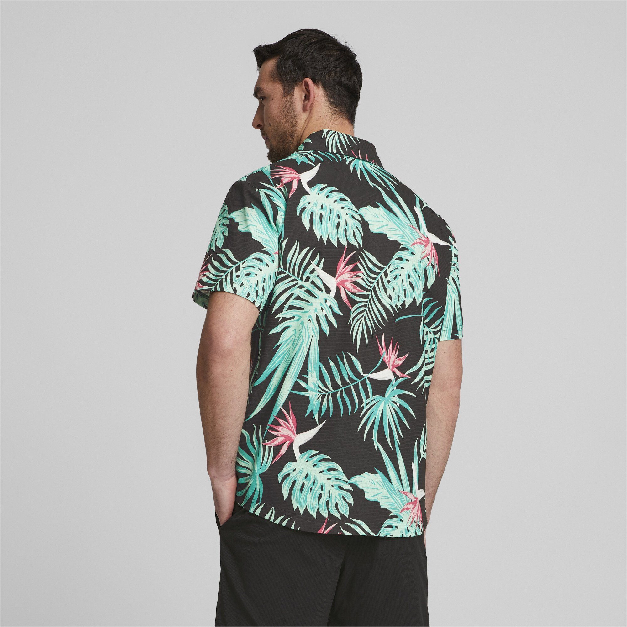 Crew Button-Down Herren Palm Golfhemd PUMA x PUMA Poloshirt Tree Paradise