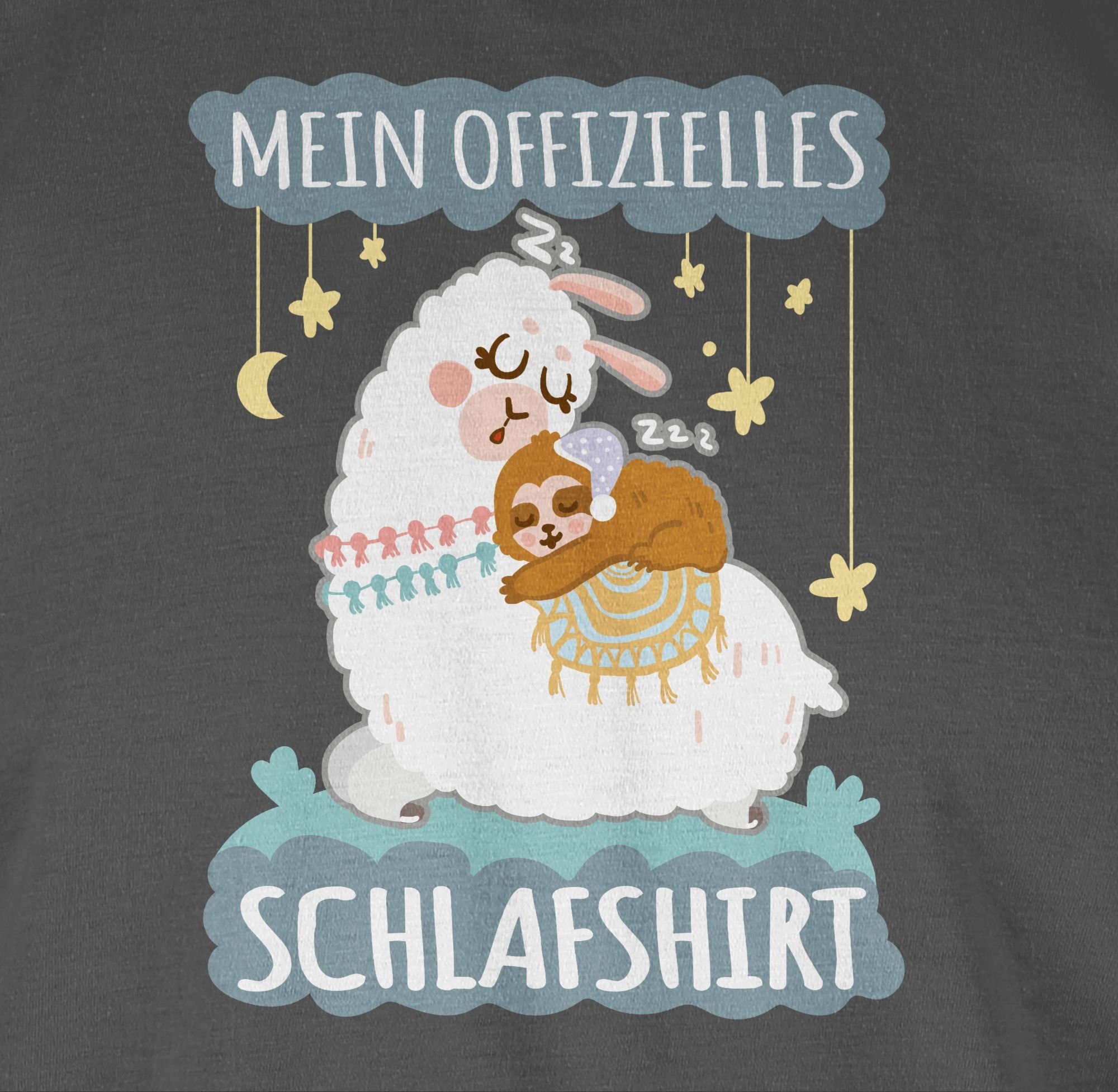 Faultier Shirtracer und - Mein Dunkelgrau Lama - Schlafshirt Sprüche offizielles Rundhalsshirt grau 2 Statement