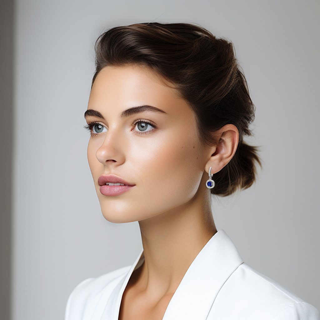 LÖB Paar Creolen 18K Weißgold Creolen vergoldet Zirkonia Anhänger Silber Sa günstig online kaufen