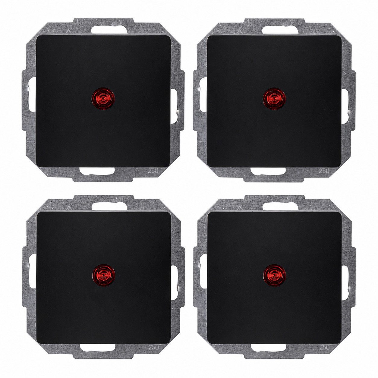 Kopp Schalter 4X Paris Taster Beleuchtet Drucktaster Lichtschalter Universalschalter, Taster Schalter Unterputz Drucktaster Lichtschalter Universalschalter