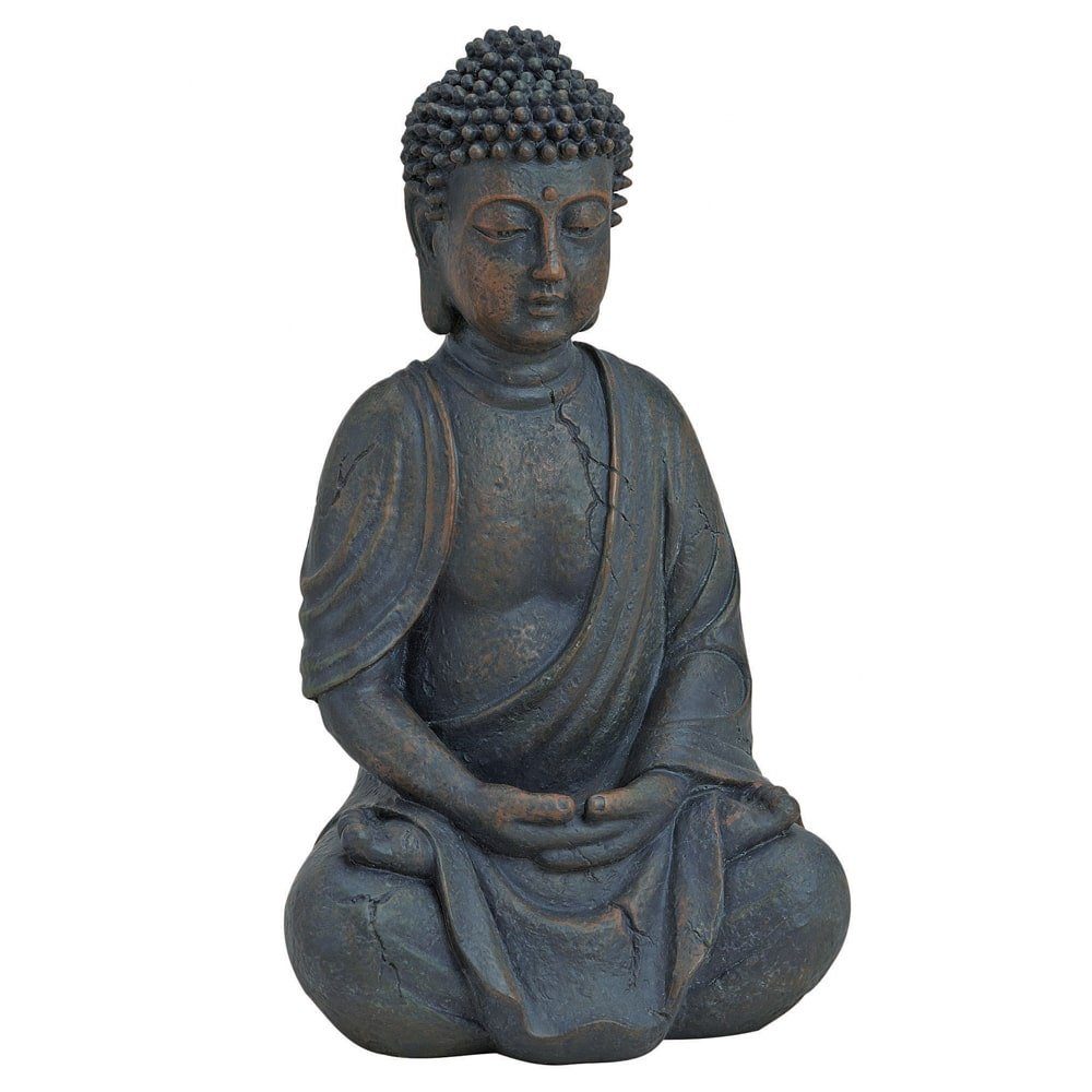 matches21 HOME & HOBBY Dekofigur Buddha Figur Deko sitzend Garten Deko Figur braun (1 St)