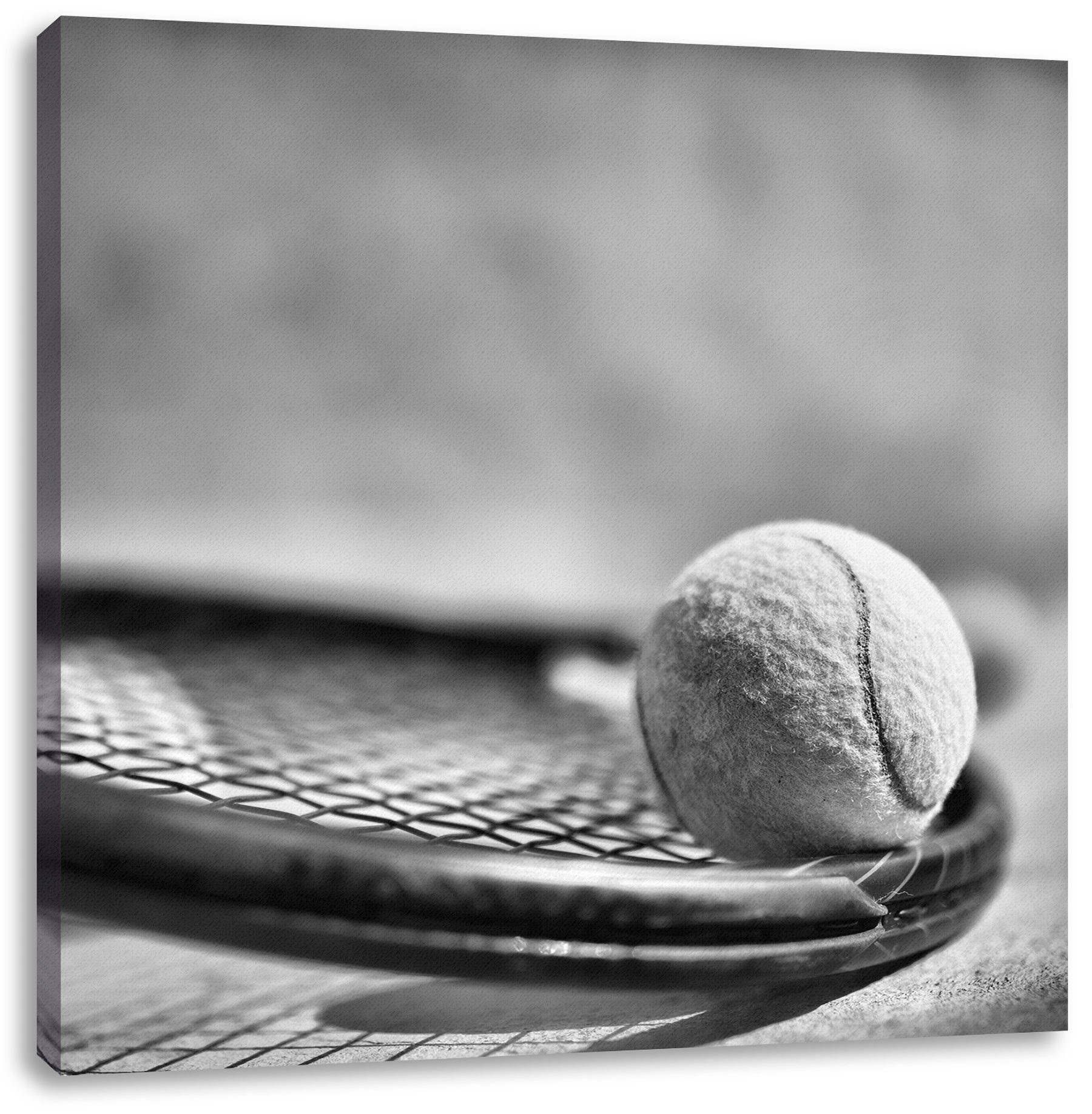 (1 inkl. Pixxprint St), mit Bällen, Leinwandbild Bällen Leinwandbild bespannt, Tennischläger Zackenaufhänger mit fertig Tennischläger