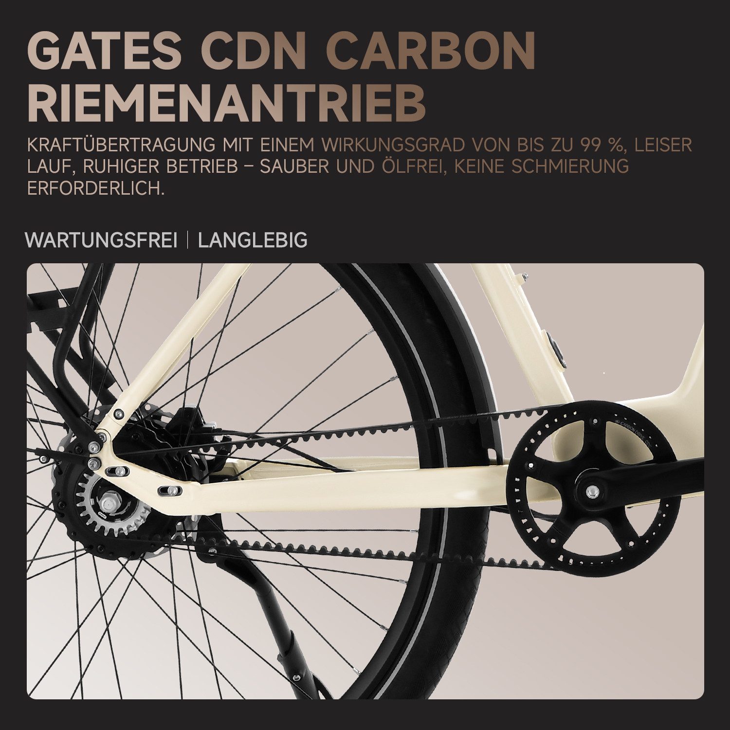 VECOCRAFT E-Bike Cityrad 28 Zoll 360Wh Stufenlose Gangschaltung Torque Sensor LUNA2.0, Heckmotor, 360 Wh, (60-100 km), 45Nm,36V 10AH,Trekkingrad für Damen und Herren,GATES CDN-Riemenantrieb