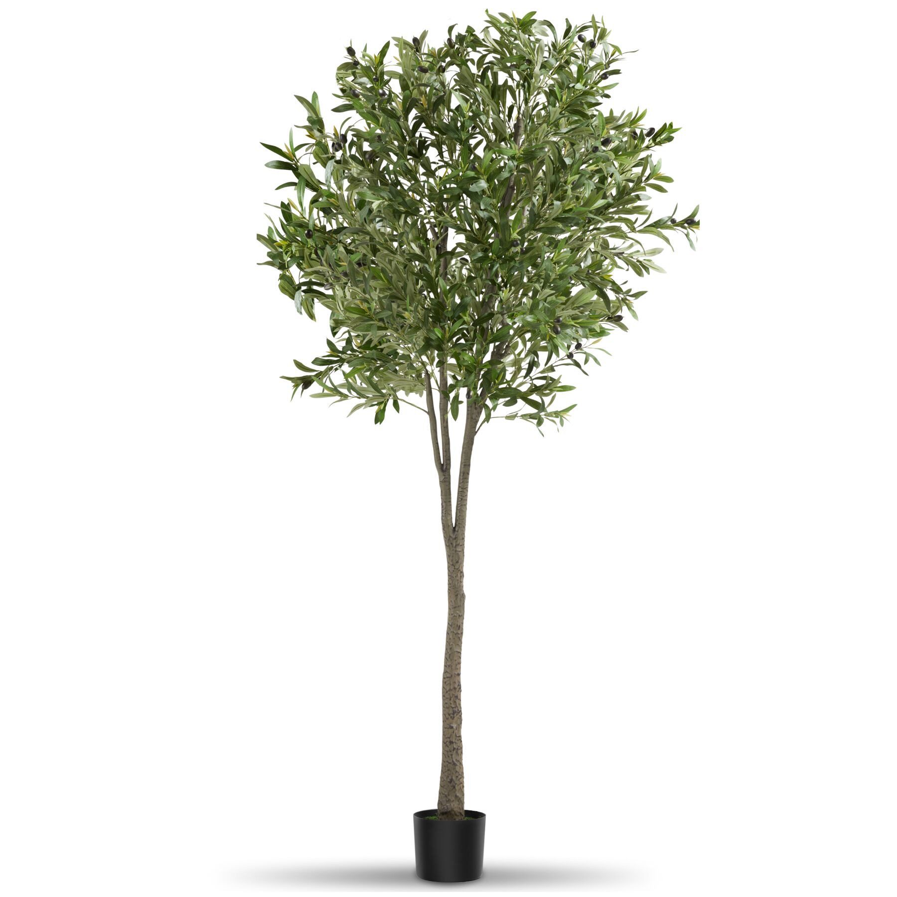 Künstliche Zimmerpflanze Künstliche Kunstpflanze, detailliert und naturgetreu, mit viel Olivenbaum, tectake, Höhe 210 cm, Stabiler Kunststoff-Blumentopf, in verschiedenen Größen erhältlich