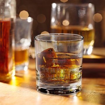 Mr. & Mrs. Panda Whiskyglas Pinguin Kokosnuss - Transparent - Geschenk, Whiskey Glas mit Gravur, Premium Glas, Mit Liebe graviert