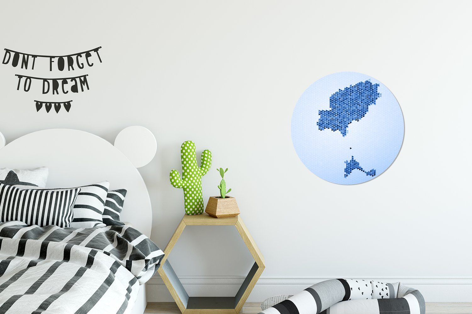 (1 von St), einer Wohnzimmer Karte Wandsticker Rund, für Illustration dunkelblauen Kinderzimmer, MuchoWow Tapetenaufkleber, Ibiza Tapetenkreis