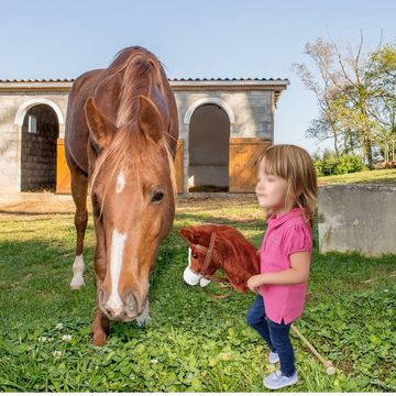 Steckenpferd Pferd zum Reiten Holzpferd Spielpferd mit Rolle und Sound