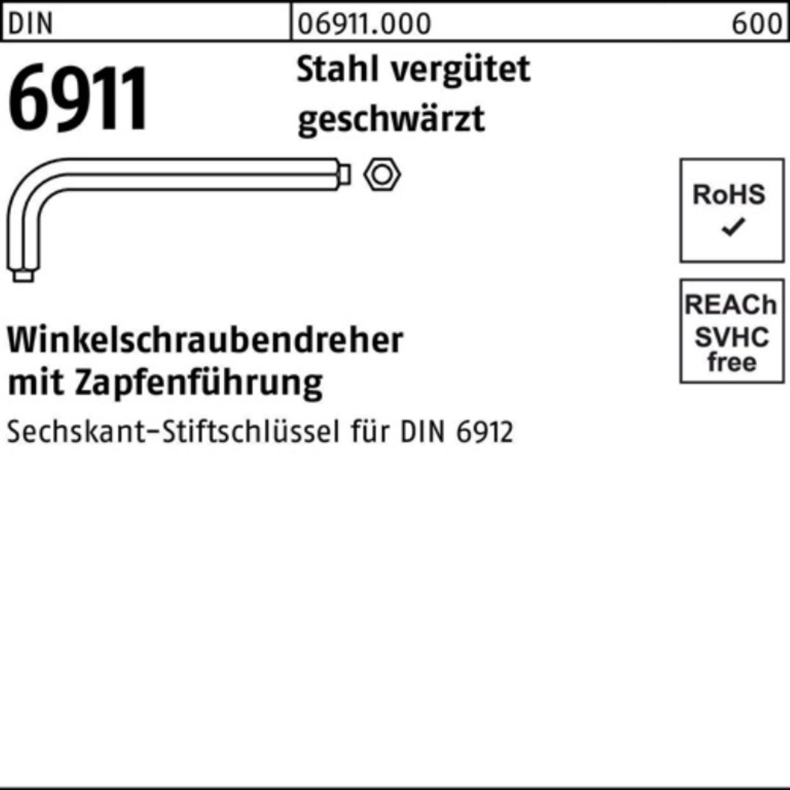 SW Stahl ve Reyher M8 6 Schraubendreher DIN Winkelschraubendreher 6911 6-kt 100er Zapfen Pack