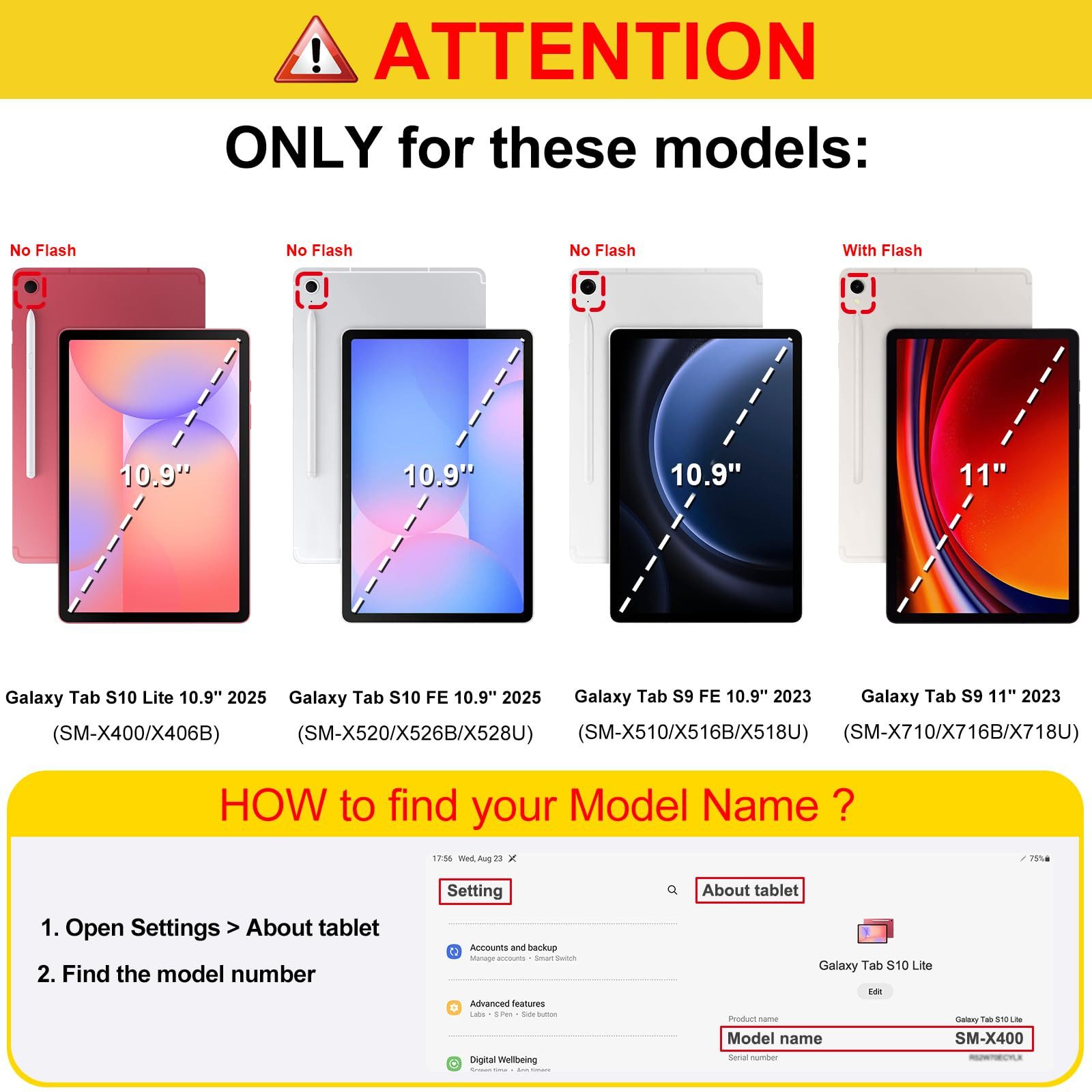 Fintie Tablet-Hülle für Samsung Galaxy Tab S10 Lite/S10 FE 10.9" 2025/S9 FE 10.9"/S9 11", mit S Pen Halter, Slim TPU Folio Tablet Schutzhülle mit Standfunktion