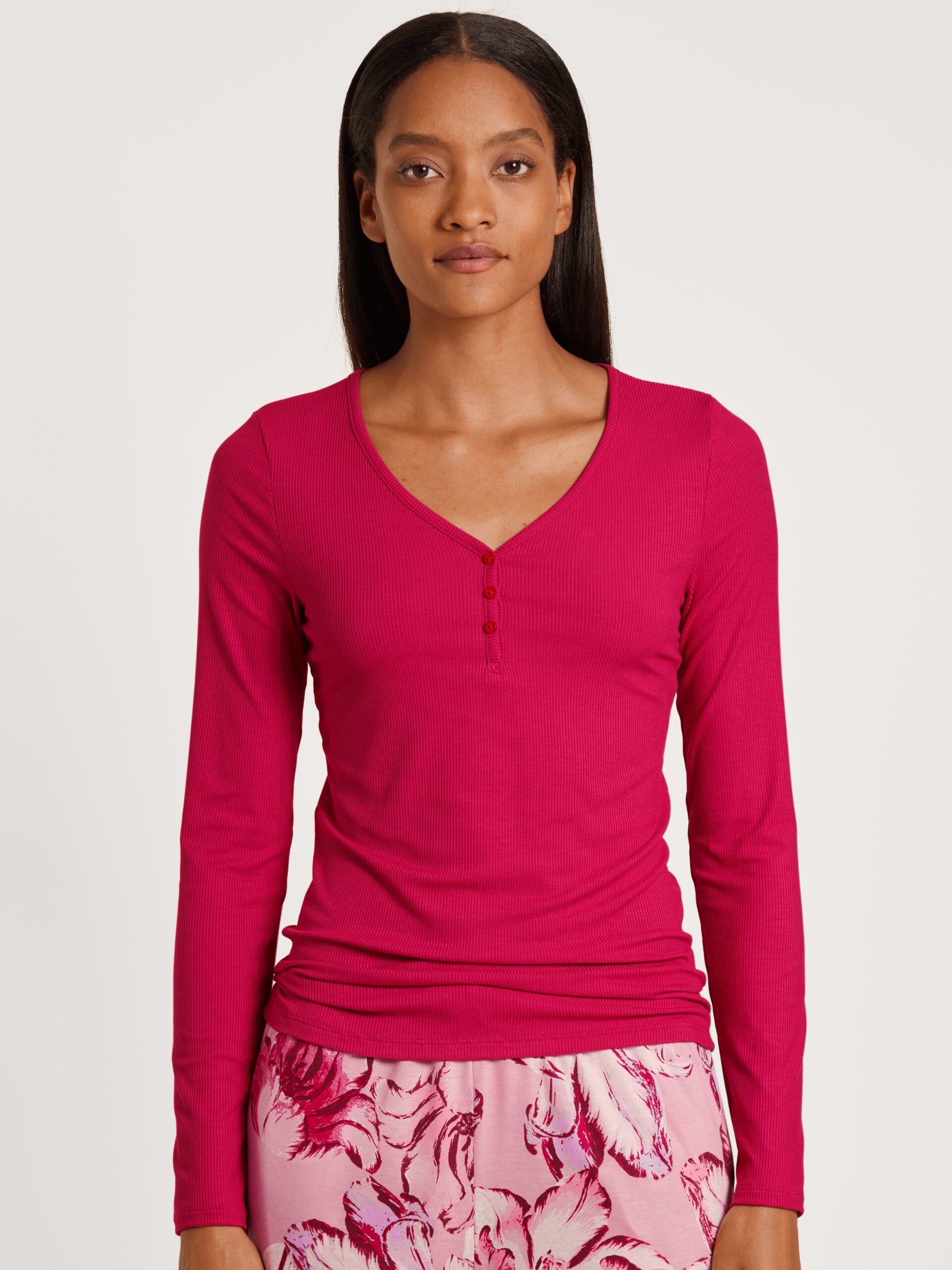 CALIDA Langarmshirt Calida 1-tlg., Langarmtop Stück) barberry (1 15032 red Stück, 1 Damen