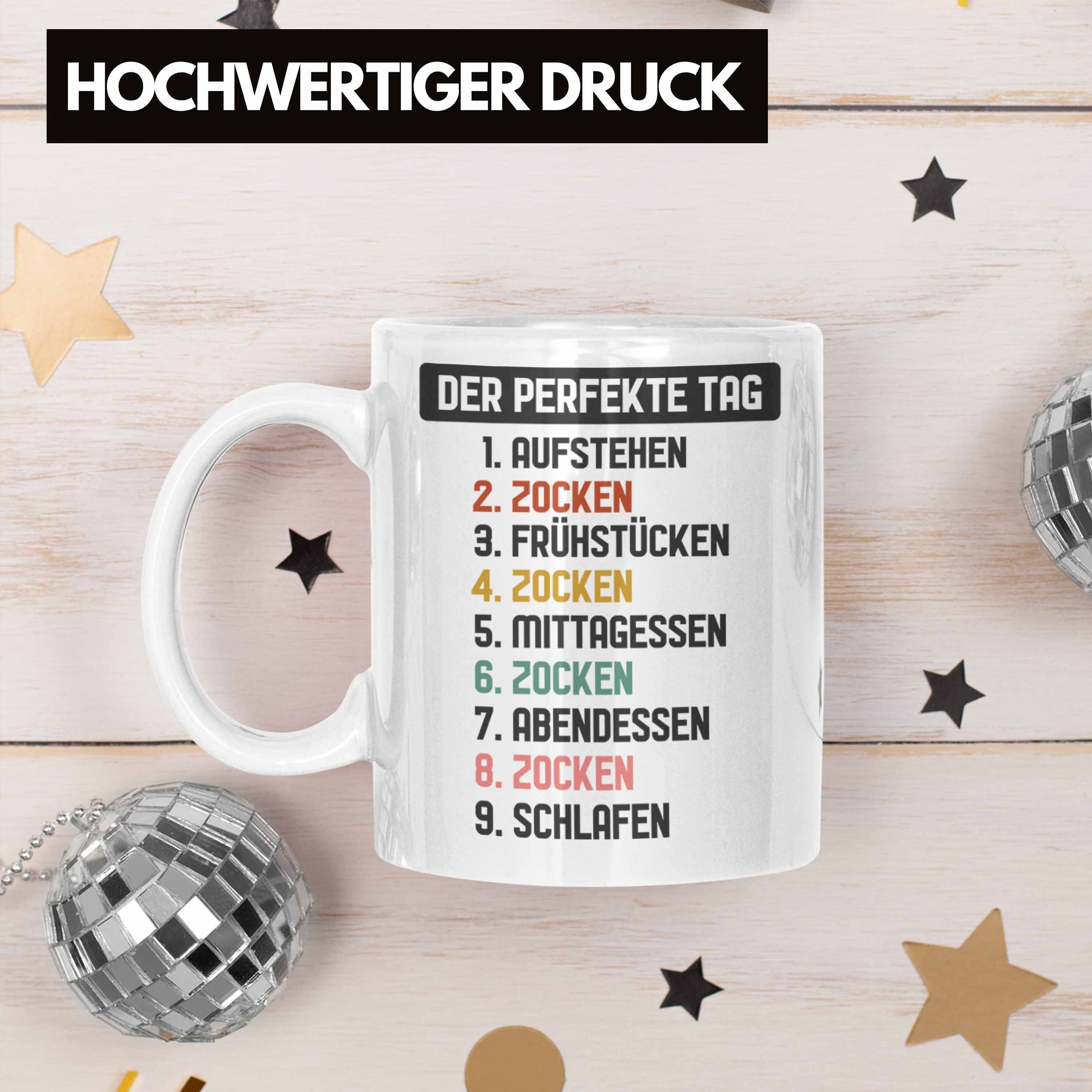 Perfekte Tasse Trendation Tag Spruch Tasse Gamer Zocker Trendation Weiss Geschenk Der mit Kaffeetasse Gaming Jungs Junge -