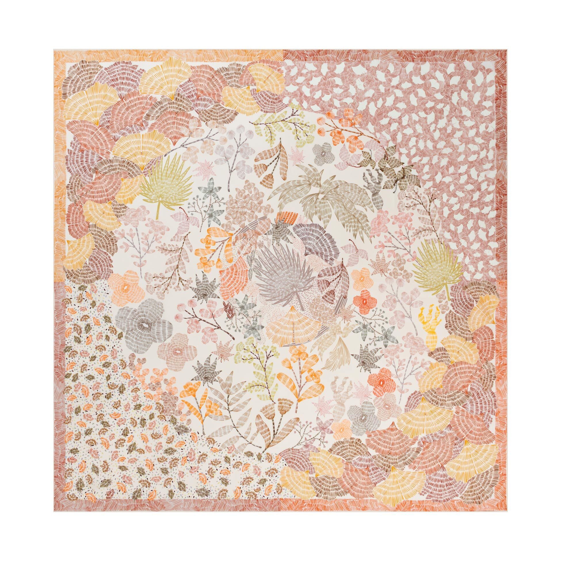 Roeckl Seidentuch DOLLY 106X106, Hochwertiges Seidentuch mit Blumenmuster